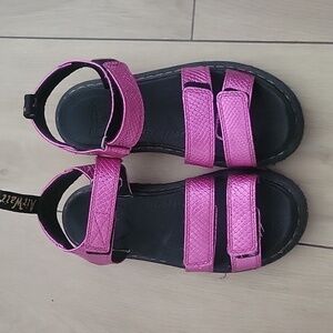 Dr Martens Klaire J Slingback Sandals Pink Reptile Emboss size US5 EU 36